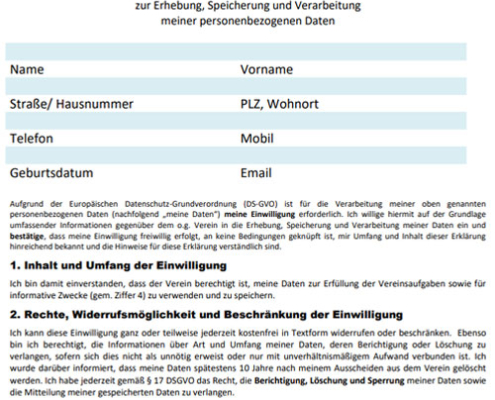 Datenerfassung Aufnahmeantrag